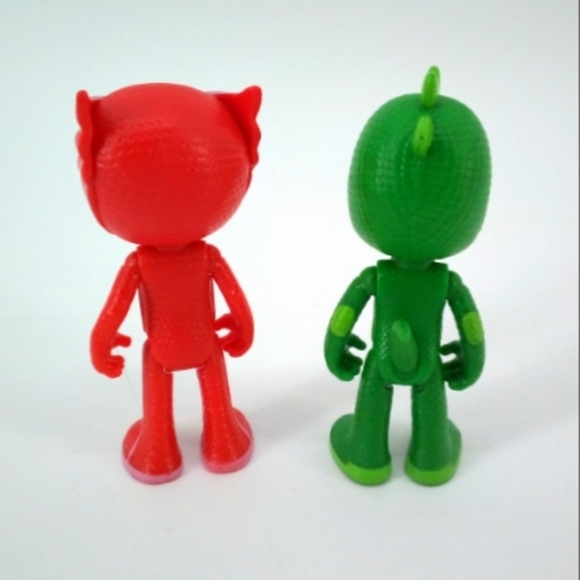 Disney Junior PJ Masks Posable 3 in Figures Owlette Gekko Cake Topper set 2 Piec - Picture 2 of 5